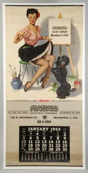 Appraisal: Elvgren Pinup Calendar from Milwaukee WI Description Some edge soiling