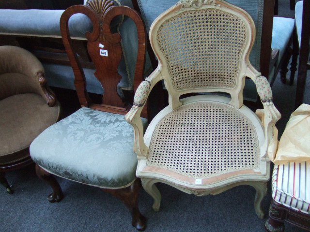 Appraisal: A walnut and stained beech child's chair of Queen Anne