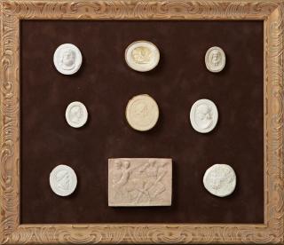 Appraisal: Group of Nine Plaster Intaglios th c Grand To Group