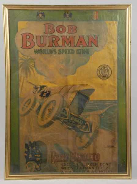 Appraisal: Framed Bob Burman Speed King Poster Description Marked Copyright The