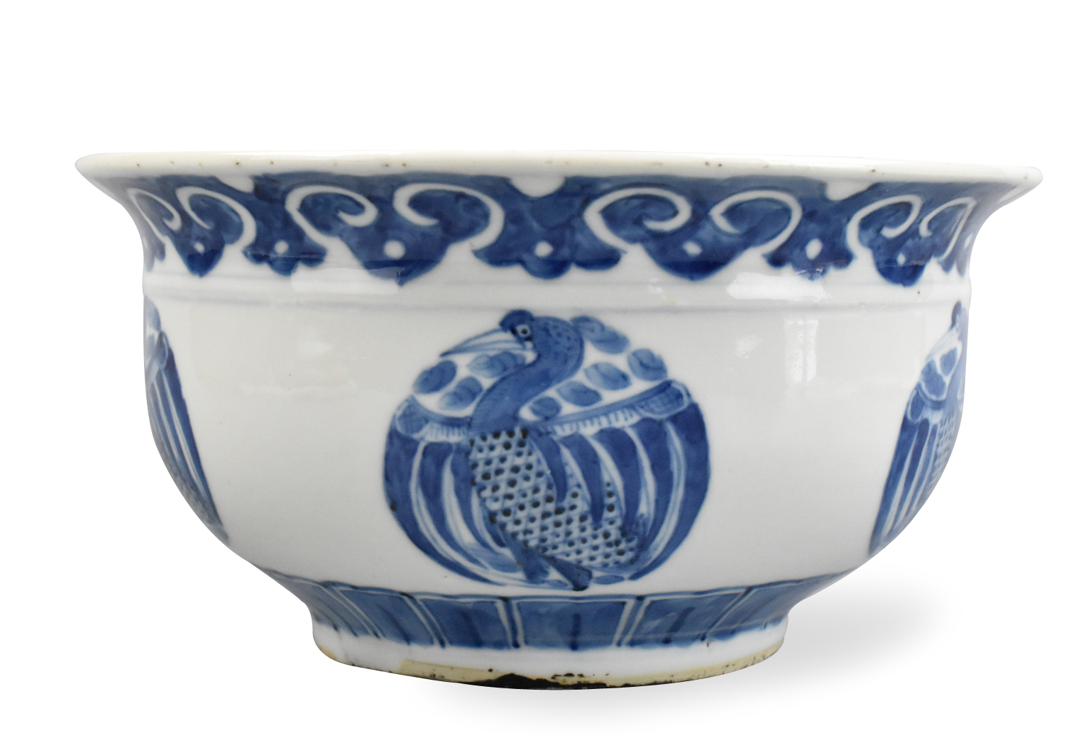 Appraisal: A Chinese blue and white censer with cranes dating from