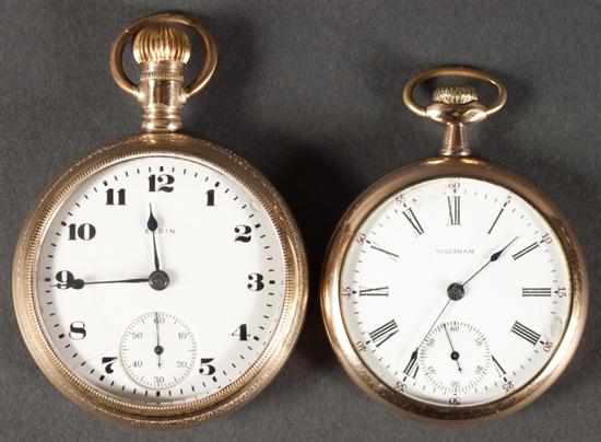 Appraisal: Two gold-filled open-face pocket watches Elgin movement marked '' Jewels