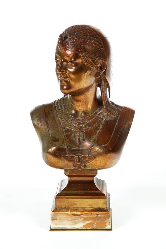 Appraisal: BUST OF CLEOPATRA AFTER CESAR CERIBELLI FRANCE B Cast bronze