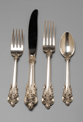 Appraisal: Wallace Grande Baroque Sterling Flatware American th century pieces no