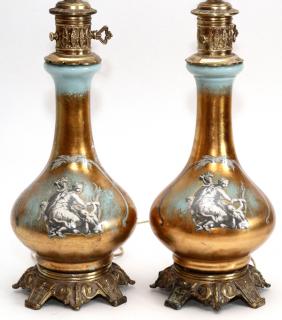 Appraisal: ITALIAN STYLE PORCELAIN LAMPS C PAIR ITALIAN STYLE PORCELAIN LAMPS