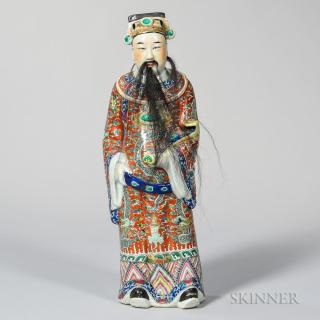 Appraisal: Enameled Porcelain Statue of the Star God Lu Enameled Porcelain