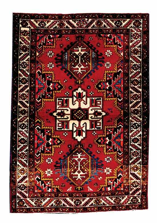 Appraisal: Persian Heriz carpet ' '' x ' '' Back Inquiry