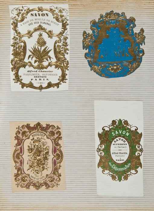 Appraisal: albums of perfume bottle labels and perfume trade cards comprising