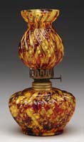 Appraisal: SCARCE END OF DAY MINI LAMP S - Cased glass