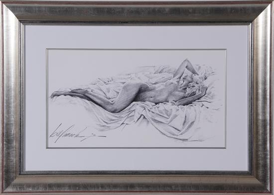 Appraisal: Bill Mack Minnesota b RECLINING NUDE monochrome lithograph framed signed