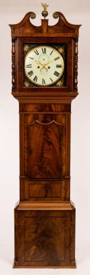 Appraisal: A th Century mahogany eight-day longcase clock the hood with