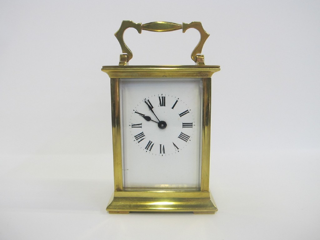 Appraisal: French brass cased carriage clock with travelling case