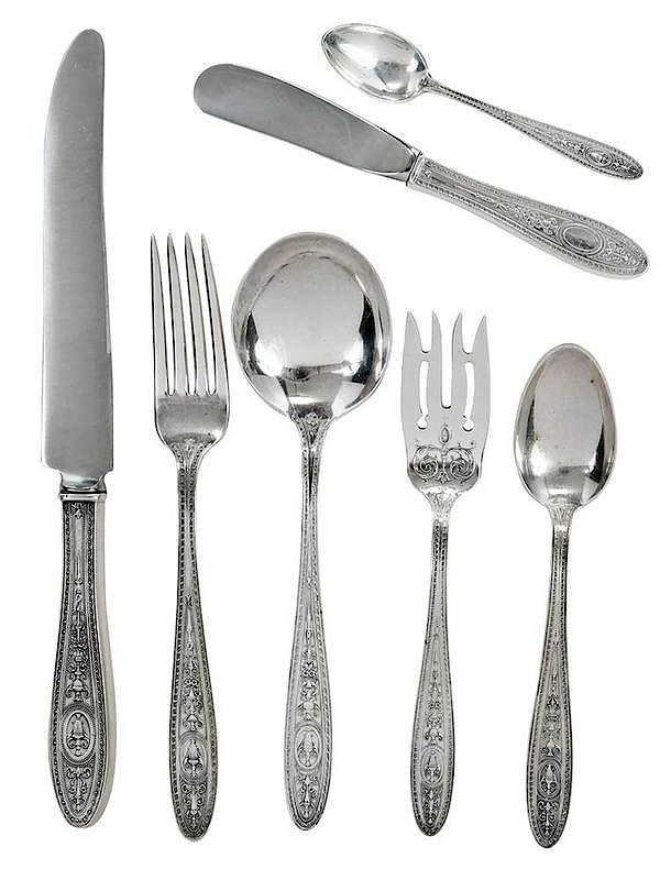 Appraisal: Wedgwood Sterling Flatware Pieces American th century including twelve in