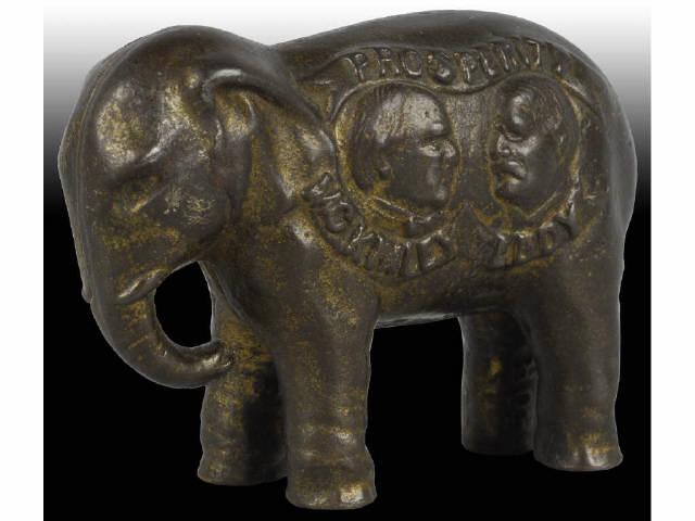 Appraisal: Cast Iron Prosperity Elephant Still Bank Description Made in the