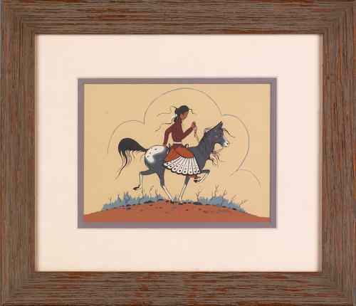 Appraisal: Robert Chee American - two watercolors of Native Americans x