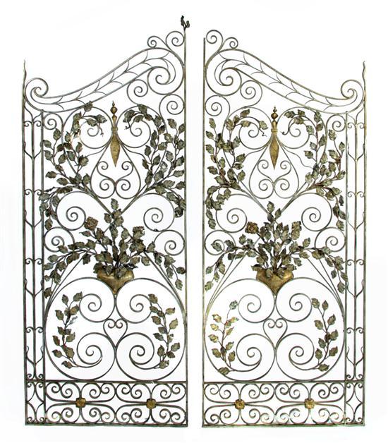 Appraisal: A Pair of Wrought Iron Garden Gates circa each of