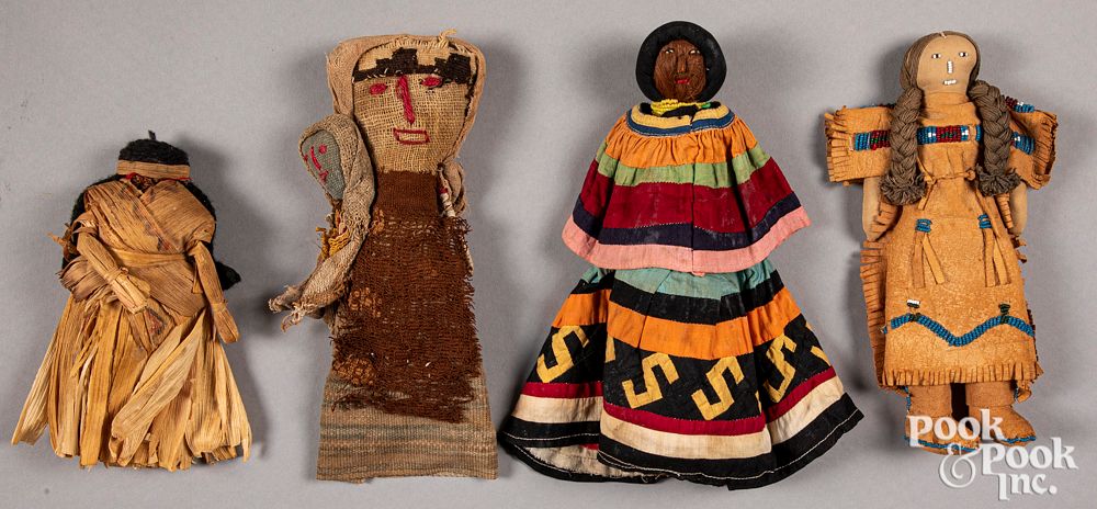 Appraisal: Three Native American Indian dolls Three Native American Indian dolls