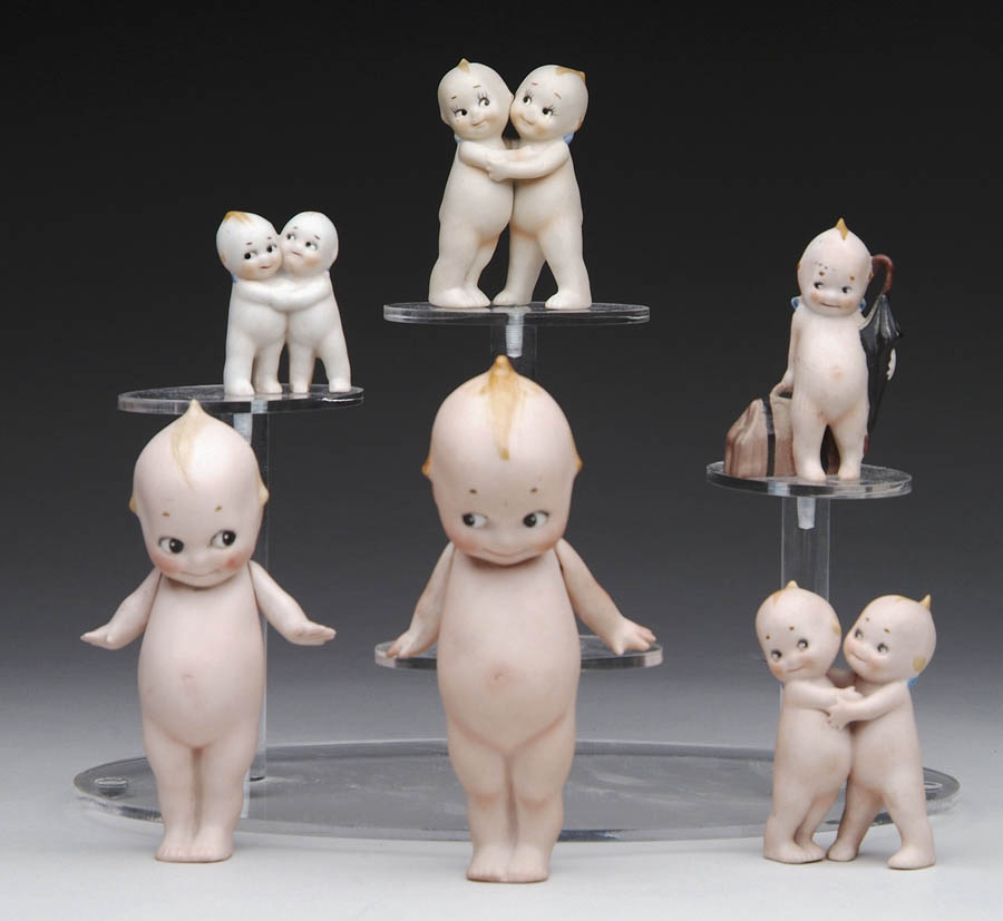 Appraisal: SIX BISQUE CUPIE DOLLS Unsigned As follows - with separate