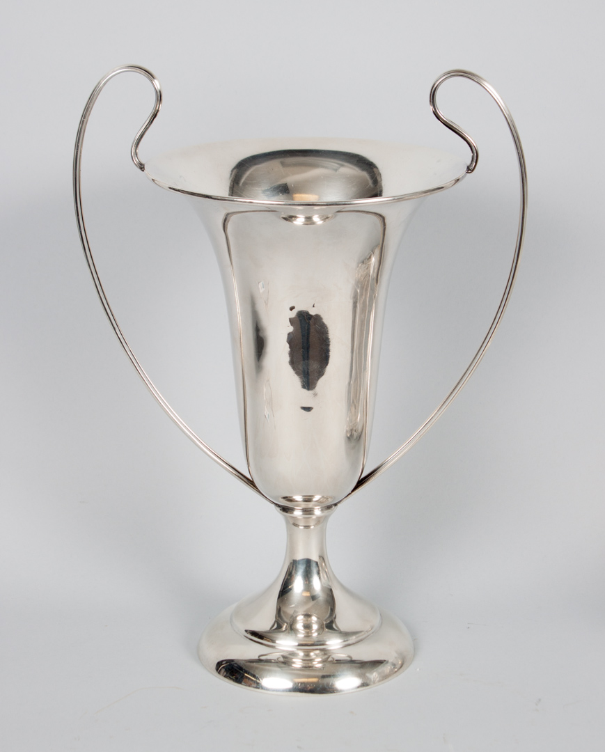 Appraisal: Watson sterling silver urn-form vase double handles in H over