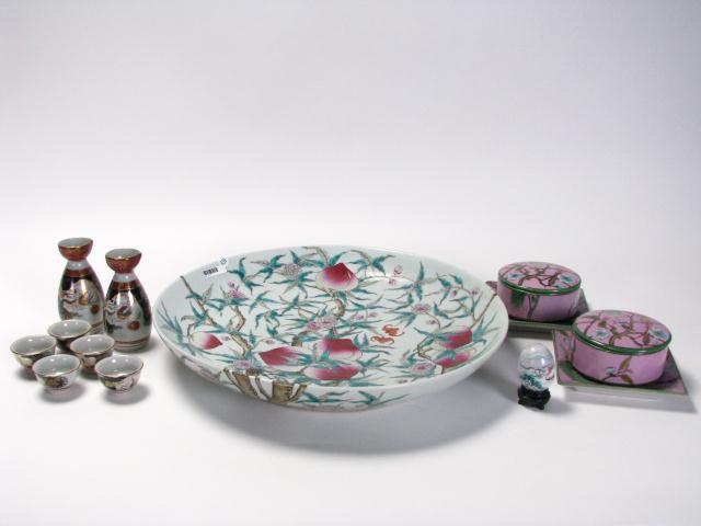 Appraisal: Group of Oriental decorative accessories including large charger -piece porcelain