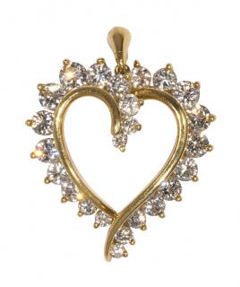 Appraisal: Diamond and k yellow gold heart pendant Diamond and k