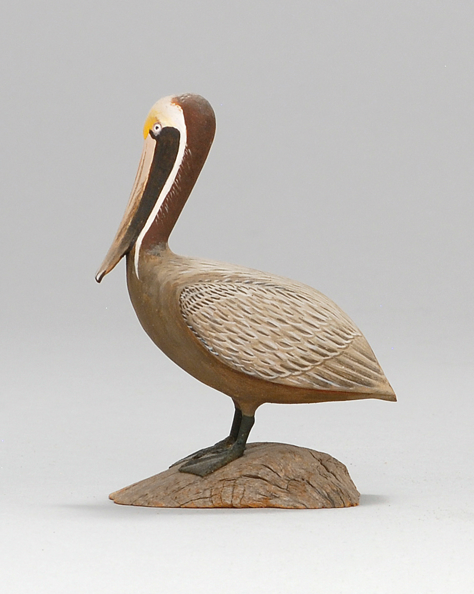 Appraisal: MINIATURE BROWN PELICAN By Harold Gibbs of Barrington Rhode Island