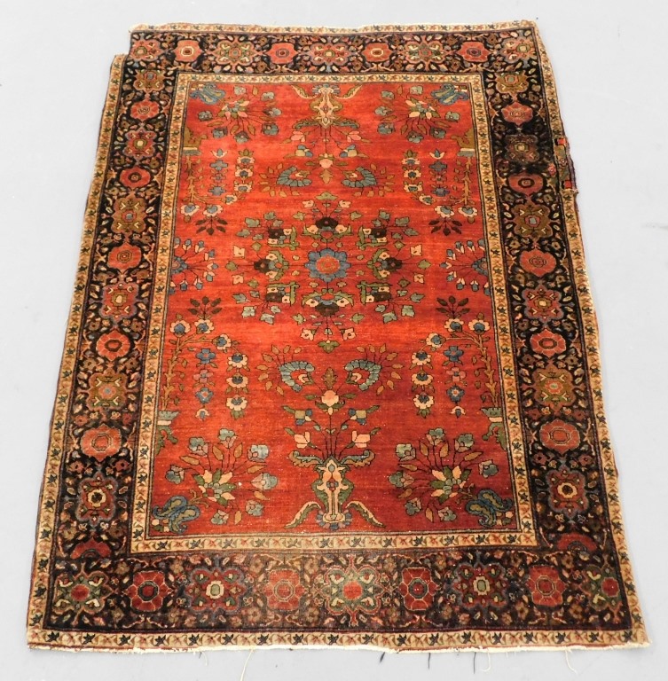 Appraisal: FERAGHAN SAROUK BOTANICAL RUG Middle East th Century Blue and