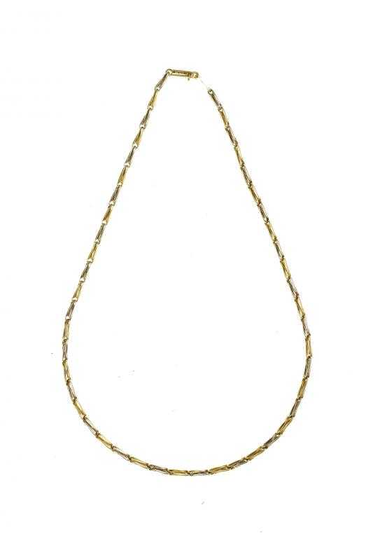 Appraisal: A CARTIER CT GOLD NECKLACE with cylindrical clasp signed with