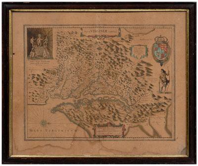 Appraisal: th century map Virginia quot Nova Virginiae Tabula quot by