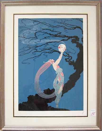 Appraisal: ERTE ROMAIN DE TIRTOFF SERIGRAPH Russian French - titled ''Fireflies''