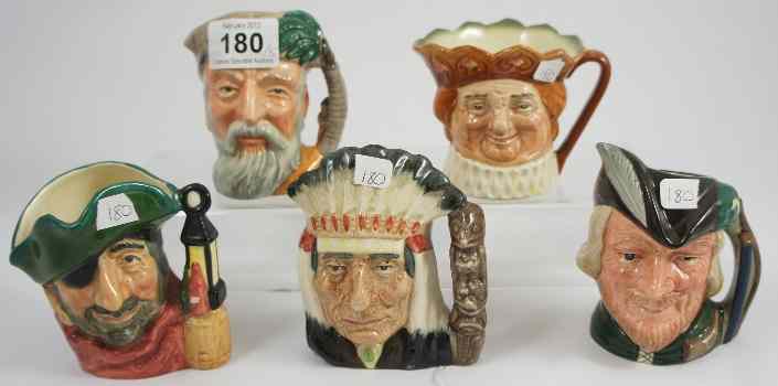 Appraisal: Royal Doulton Small Character Jugs North American Indian D Smuggler