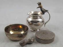 Appraisal: A small German silver bowl with gilt interior a silver