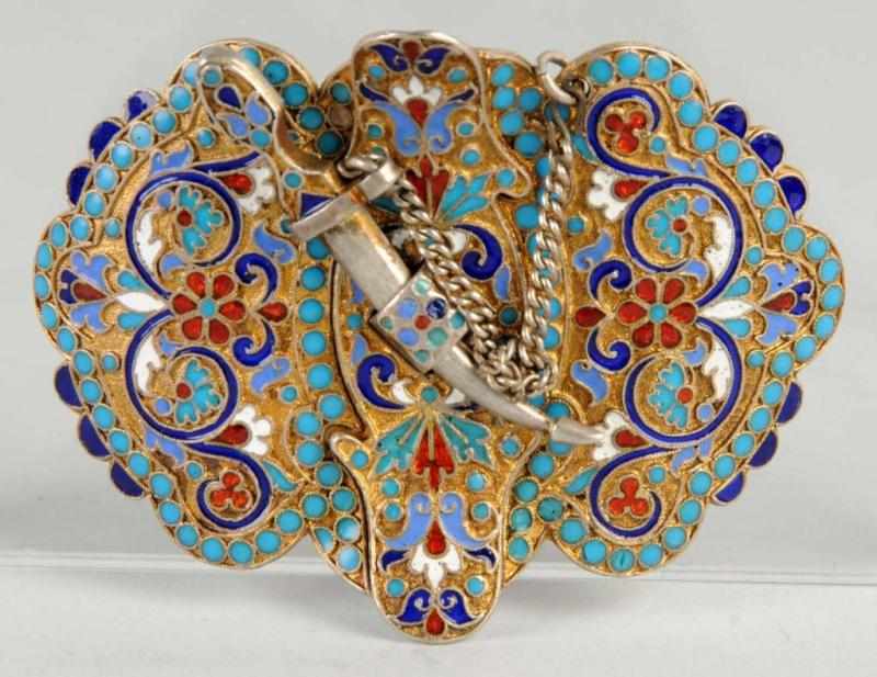 Appraisal: th Century Russian Silver Enamel Belt Description By Gustav Klingert