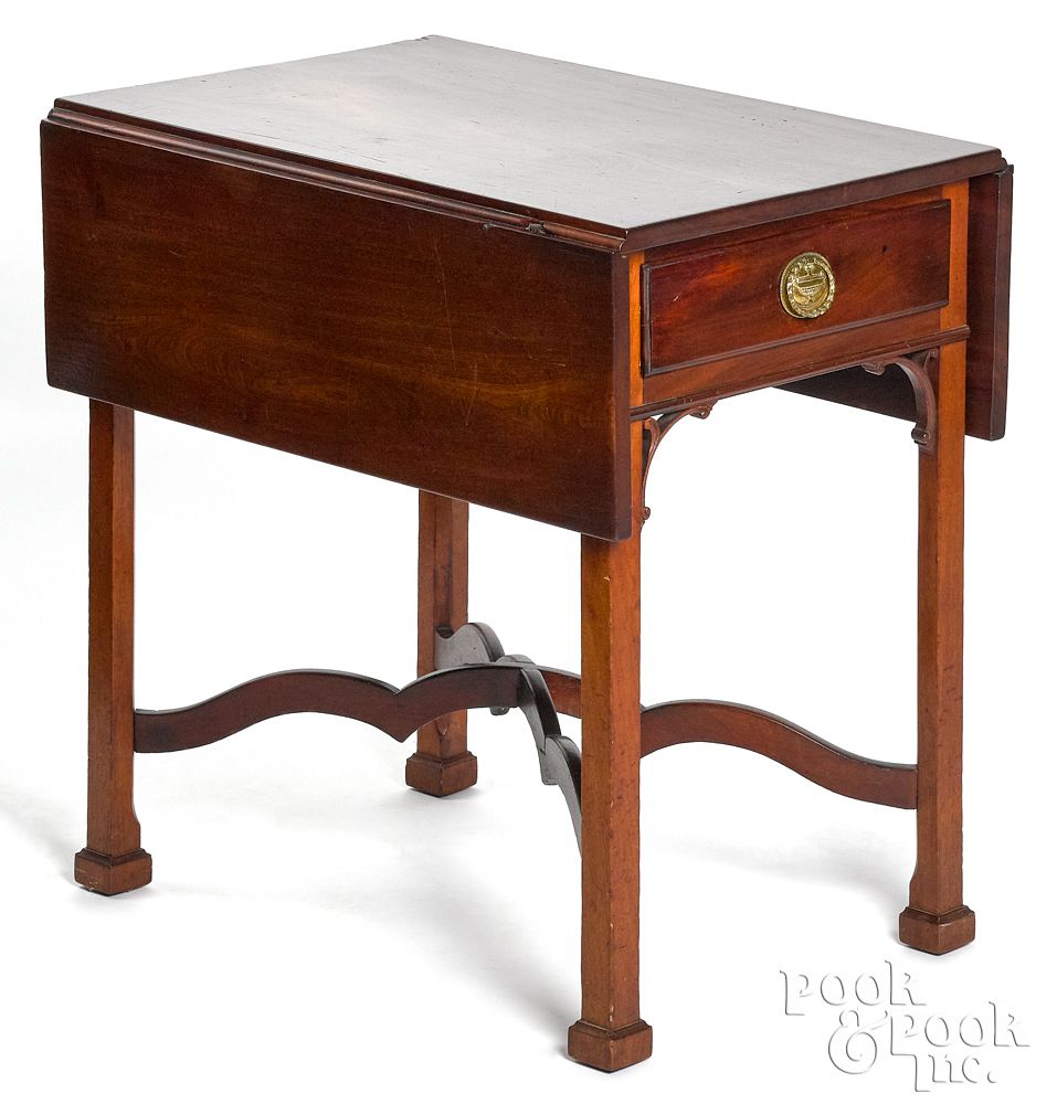 Appraisal: Philadelphia Chippendale mahogany Pembroke table Philadelphia Chippendale figured mahogany Pembroke