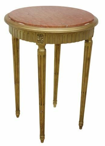 Appraisal: French Louis XVI style gilt framed side table th c