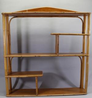 Appraisal: Vintage Rattan Wall Shelf Vintage Rattan Wall Shelf Dimensions x