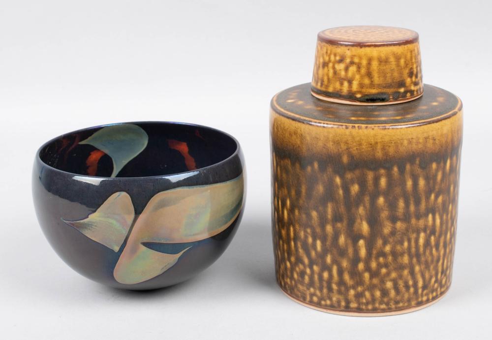 Appraisal: TWO CONTEMPORARY JAPANESE TEAWARES A LANE CRAWFORD TEA CADDY AND