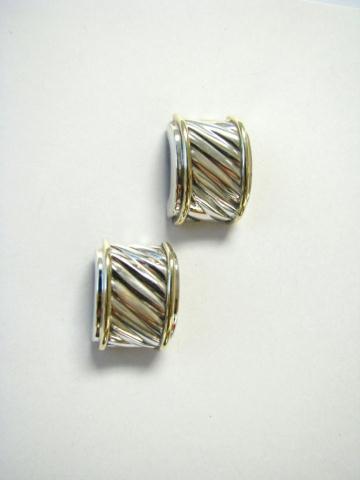 Appraisal: Pair of David Yurman Cable Classics Cigar Band Earrings K