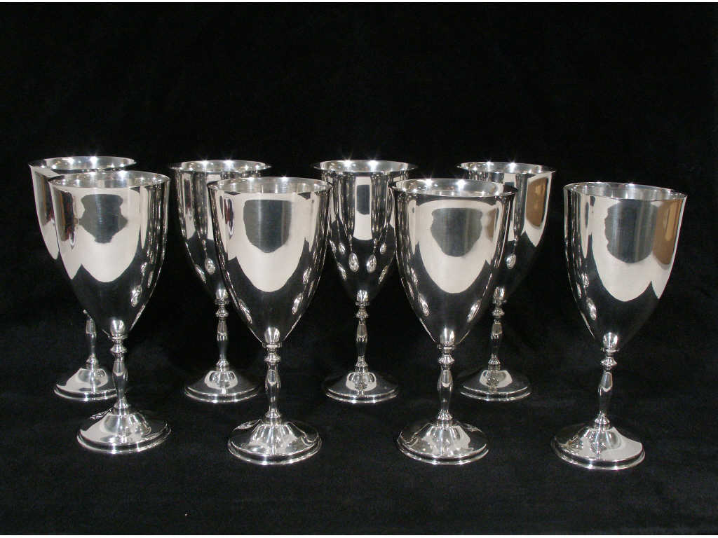 Appraisal: Set of Mexican Sterling Goblets all of classic form on