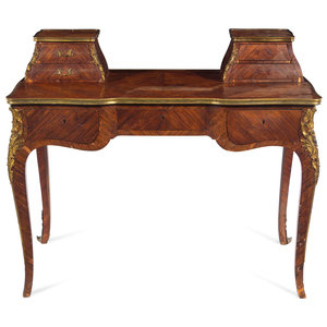 Appraisal: A Louis XV Style Gilt Bronze Mounted Kingwood Bureau Gradin