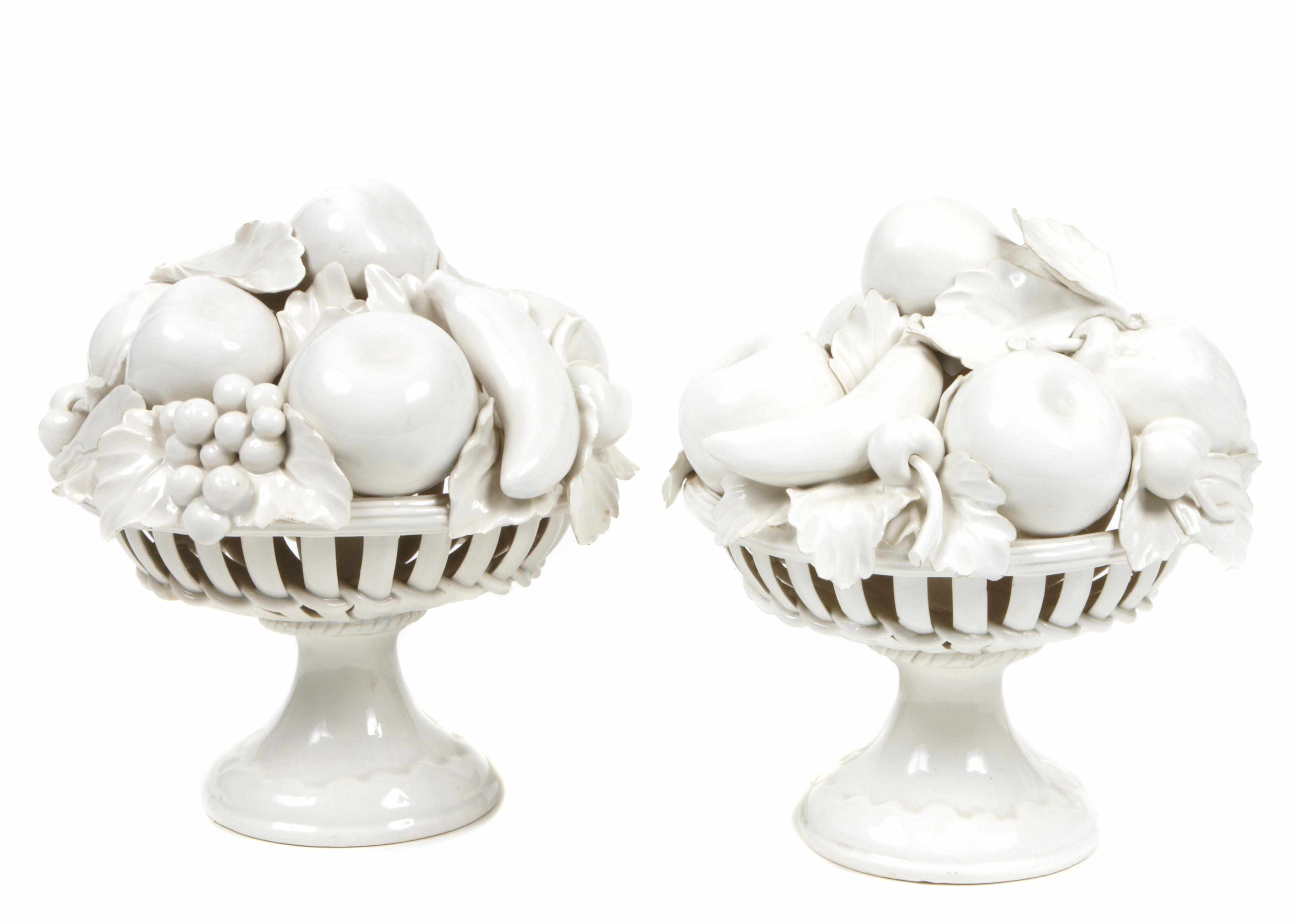 Appraisal: A pair of blanc de chine centerpieces together with a