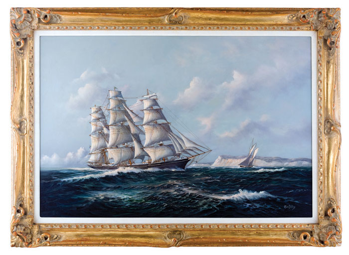 Appraisal: EARL E COLLINS AMERICAN - CLIPPER SHIP APPROACHING A COAST