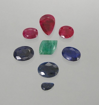 Appraisal: A Carats of Opaque Rubies Sapphires and Emeralds An interesting