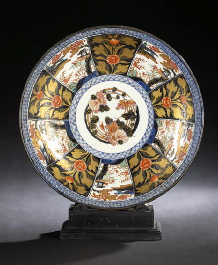 Appraisal: Large Japanese Imari Porcelain Charger first half th century decorated