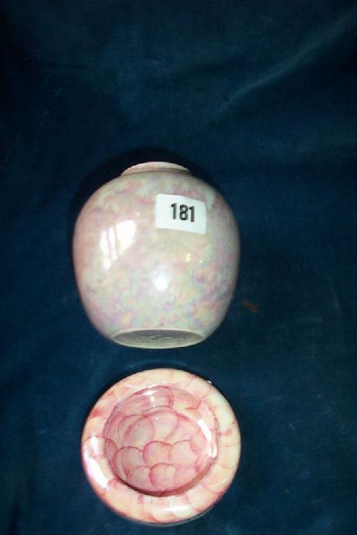 Appraisal: A Ruskin pottery vase with pink mottled lustred glaze and