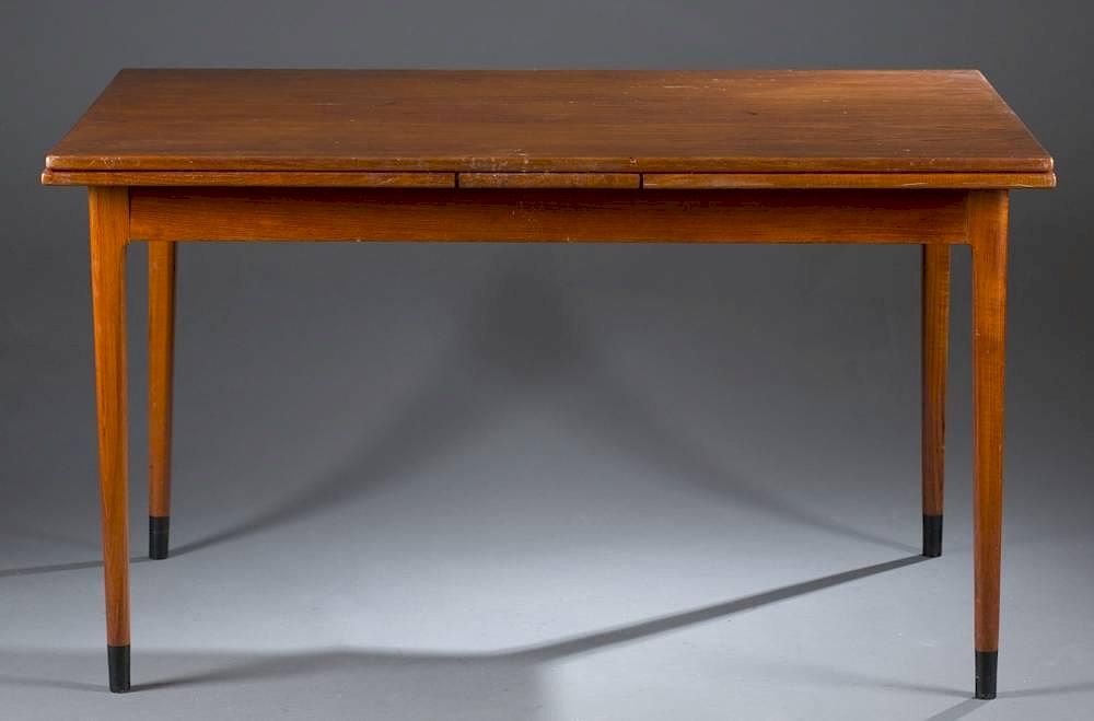 Appraisal: J L Moller draw leaf dining table J L Moller