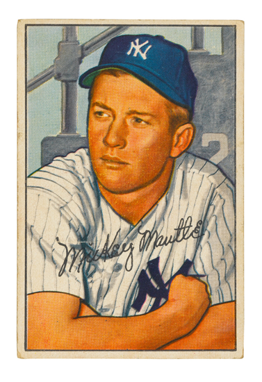 Appraisal: BASEBALL--NEW YORK YANKEES Bowman baseball card of Mickey Mantle Just