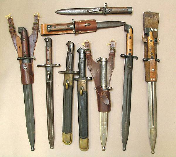 Appraisal: A lot of nine bayonets Sweden and Italy Comprising Swedish