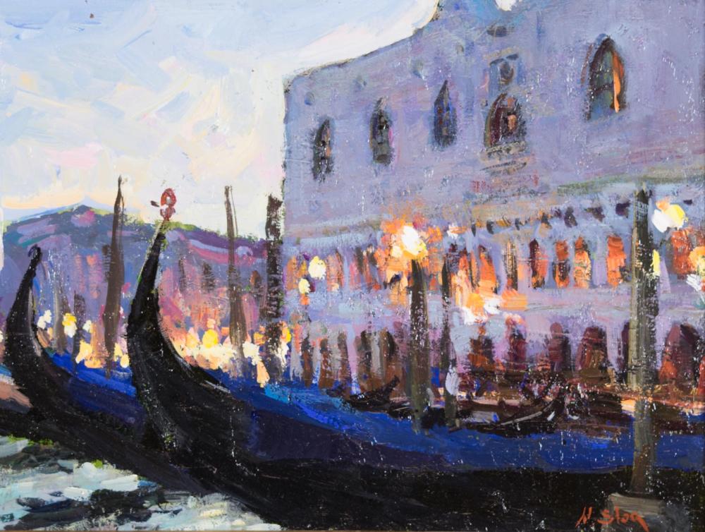 Appraisal: NICK STOQ United States st century oil on board Venice