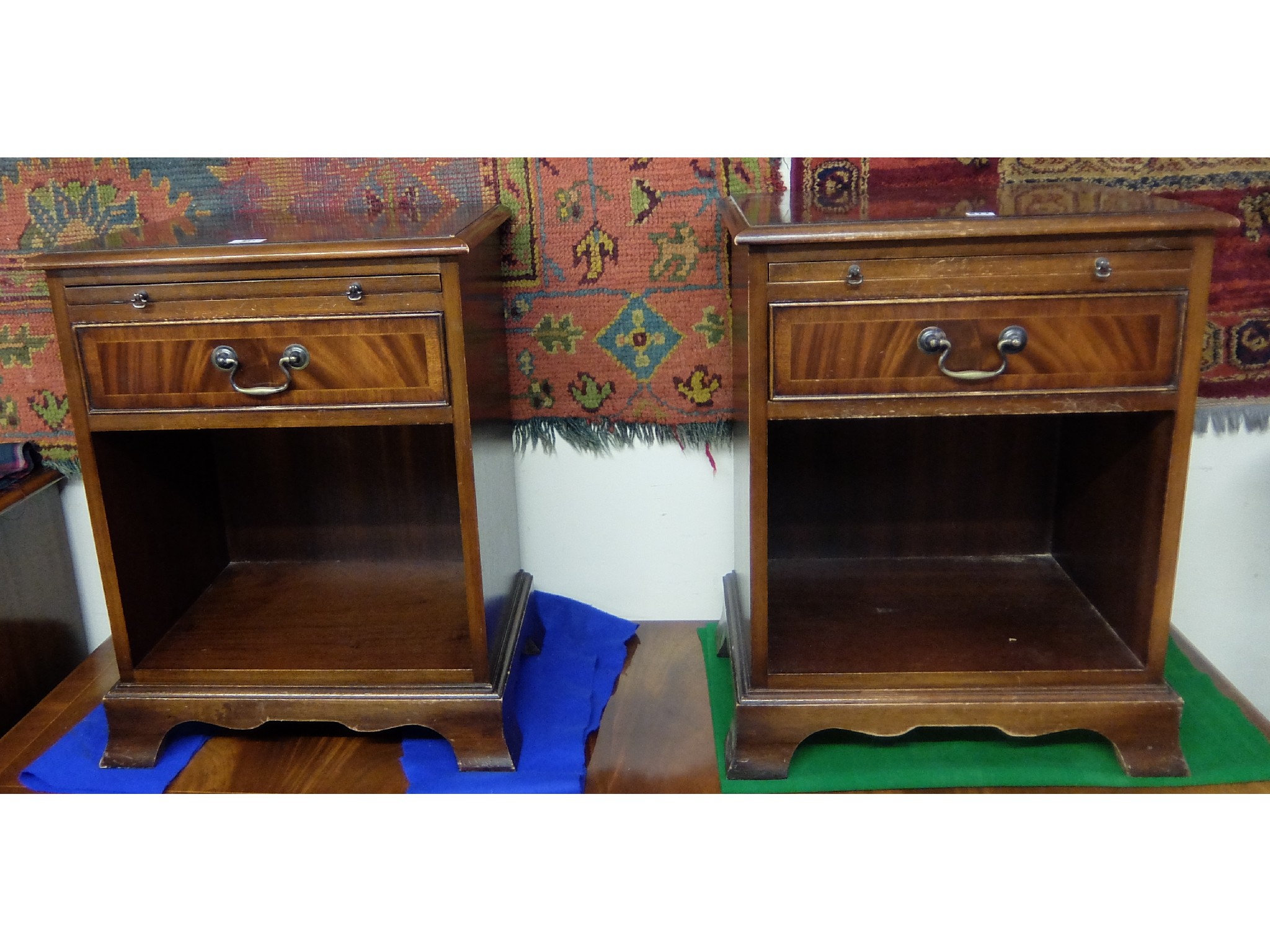 Appraisal: Pair of reproduction bedside cabinets